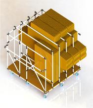 Carrello lean solution su misura per movimentazione cartoni, lastre, vetri, pannelli.