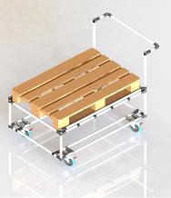 Carrello lean per carichi pesanti e pallet. Dimensioni su misura, portata massima 600kg.